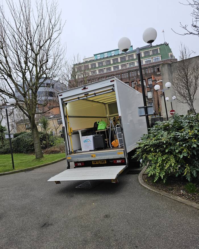 Loading a Luton van for a move near central London